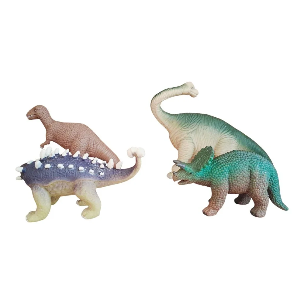 Vintage 1999 Dinosaur 4 Piece Lot M.M.T.L Toy FIGURE  Brontosaurus‎ 4x3